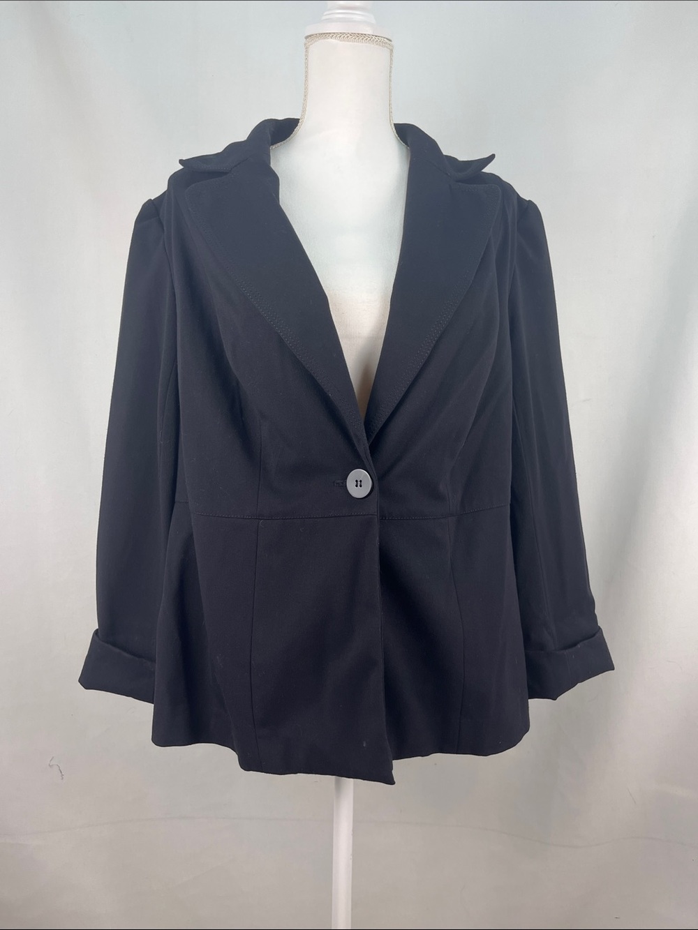 Lane Bryant Women's Black Single Button Blazer Jacket Stretch Plus Size 16